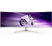 PHILIPS Evnia 49M2C8900 - Monitor Gaming Curvo OLED DQHD de 49 pulgadas, 240 Hercios, 0,03ms GtG, HDR400, Ambiglow (5120x1440, HDMI 2.1, DisplayPort 1.4, USB-C, Hub USB) blanco