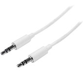 StarTech.com Cable 1m 1 metro Slim Delgado de Audio Estéreo Mini Jack Plug 3,5mm - Blanco - Macho a Macho