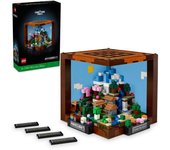 LEGO Minecraft Mesa de Trabajo Maqueta para Adultos Inspirada en el Videojuego con Figuras, Criaturas y Biomas del 15 Aniversario, Regalo para Hombres y Mujeres, Decoración del Hogar 21265
