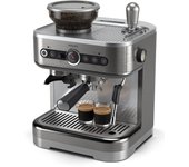 Cafetera espresso semiautomática Philips Barista Brew - Espresso simple y doble + Botón Americano, recipiente de 250 g de café en grano, guía intuitiva, prensado calibrado, acero Inox (PSA3218/01)