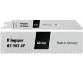 Hoja de sierra sable, Klingspor RS 903 AF, corte de madera con clavos, aluminio y perfiles metálicos, bimetálica, 10 TPI, cortes precisos y duraderos, 150x19x0,9 mm