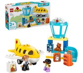 LEGO Duplo Mi Ciudad Primera Vez en el Aeropuerto - Juego Educativo para la Motricidad Fina con Avión de Juguete, 2 Figuras y Osito de Peluche - Regalo para Niños y Niñas de 2+ Años 10443