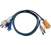 Aten 2L5302U - Switch KVM (1.8m, Negro, CE750 CE770 CE774 CE775 CE790 CE800B CS1732A CS1732B CS1734A CS1734B CS1754 CS1758, HD-15, USB A, 2x3.5mm, SHDB, 2x3.5mm, Macho/Macho)
