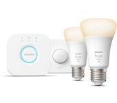 Philips Hue White Kit de inicio: 2 bombillas inteligentes E27 (1100) + botón inteligente