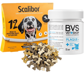 Pack Scalibor 65 cm + Plaque Plus 60 gr + Galletas Minihuesitos Bolsa