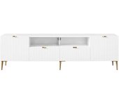 Unique Mueble bajo de tv efecto madera blanco