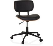 hjh LIVING Silla home office piel sintética negro