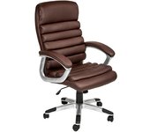 Tectake Silla de oficina paul poli piel marrón