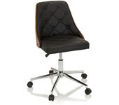 hjh OFFICE Silla home office piel sintética negro
