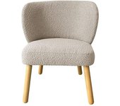 Drawer Sillón de tela bouclette y madera - topo