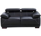 Unique Sofá fijo piel 2 plazas negro 170x97cm