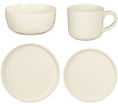 Mica Decorations Vajilla de gres blanco para 4 personas