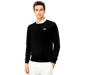 Nike - Sudadera Sportswear Club Crew Fleece, Unisex, Black-White, S