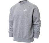 Nike - Sudadera Sportswear Club Crew Fleece, Unisex, Dark Grey Heather-White, S