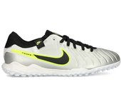 Nike - Bota de fútbol Tiempo Legend 10 Pro Turf, Unisex, Mtlc Silver-Black-Volt, 6,5 USA