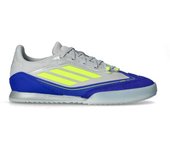 Adidas - Zapatilla de fútbol sala F50 Freestyle Messi, Unisex, Silver Met-Solar Yellow-Lucid Blue, 7 UK