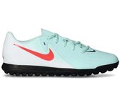 Nike - Bota de fútbol Phantom GX II Club Turf, Unisex, Mint-Atomic Red-Off Noir, 9,5 USA