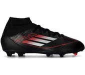 Adidas - Bota de fútbol F50 League FG/MG Mid Niño, Unisex, Core Black-Iron Met-Lucid Red, 32 EUR