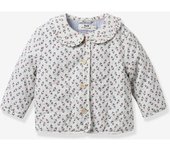 Chaqueta acolchada de seersucker para bebé CYRILLUS blanco estampado