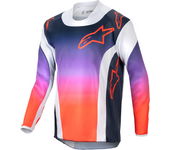 Alpinestars Camiseta de Cross Niño  Racer Hoen Gris Claro-Naranja-Negro
