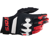Alpinestars Guantes de Moto  Phenom Piel Negro-Blanco-Rojo Brillante