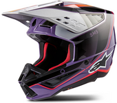 Alpinestars Casco de Cross  SM5 Sail Violeta-Negro-Plateado