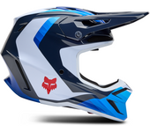 FOX Casco de Cross  V3 Fade Blanco-Azul