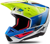 Alpinestars Casco de Cross  SM5 Sail Amarillo Fluo-Azul Esmalte-Plateado