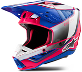 Alpinestars Casco de Cross  SM5 Sail Blanco-Rosa-Azul Esmalte