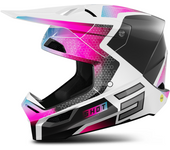 Shot Race Gear Casco de Cross Shot Race Phaser Negro-Azul-Rosa Perlado