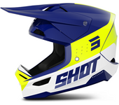 Shot Race Gear Casco de Cross Shot Furious League Azul-Amarillo Neón Brillante