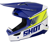 Shot Race Gear Casco de Cross Shot Furious Peak Azul-Amarillo Neón