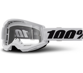 100% Gafas de Cross Niño  Strata 2 Blanco-Transparente