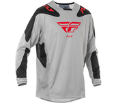 FLY Racing Camiseta de Cross  Kinetic Sym Gris-Rojo-Negro