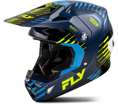 FLY Racing Casco de Cross  Formula CP Slice Azul Marino-Hi-Vis-Blanco