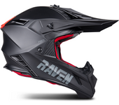 Raven Casco de Cross  Aspire Evo Negro Mate-Rojo