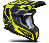Just1 Casco de Cross  J22 F Falcon Negro-Titanio-Amarillo Fluo