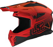 LS2 Casco de Cross  MX708 Fast II Duck Mate Hi-Vis Naranja-Rojo