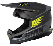Shot Race Gear Casco de Cross Shot Furious Peak Gris-Amarillo Neón