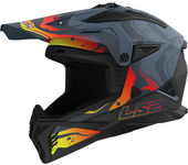 LS2 Casco de Cross  MX708 Fast II Gris Lavado Mate Oscuro