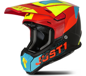 Just1 Casco de Cross  J22 Adrenaline Rojo-Azul-Amarillo Carbono