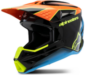 Alpinestars Casco de Cross Niño  SM3 Fray ECE06 Negro-Naranja-Amarillo Flúor
