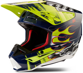Alpinestars Casco de Cross  SM5 Rash Azul Marino-Amarillo Fluo