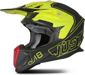 Just1 Casco de Cross  J18 Vertigo Rojo-Gris-Amarillo Flou