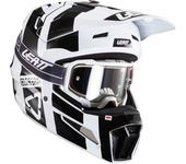 Leatt Casco de Cross con Gafas  Kit Moto 3.5 V24 Negro-Blanco