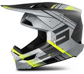 Shot Race Gear Casco de Cross Shot Furious Mirage Gris-Amarillo Neón Mate