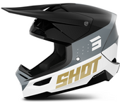 Shot Race Gear Casco de Cross Shot Furious League Negro-Dorado Brillante