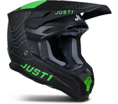 Just1 Casco de Cross  J22 C Frontier Negro-Verde Fluo-Carbono