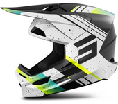 Shot Race Gear Casco de Cross Shot Furious Mirage Azul-Amarillo Neón Perlado