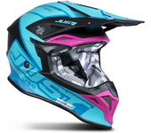 Just1 Casco de Cross  J39 Thruster Negro Petróleo-Azul-Fúcsia